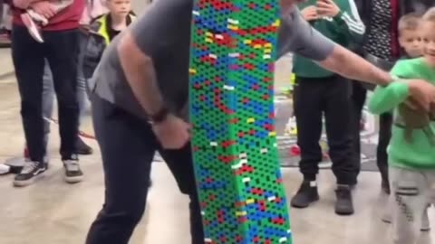 This man built a Lego tower for 13 days, and finally a child came along and knocked it down