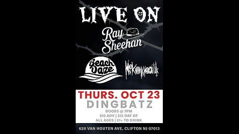 Live FOH - Live On, Ray Sheehan, Beach Daze, N1k0mantik