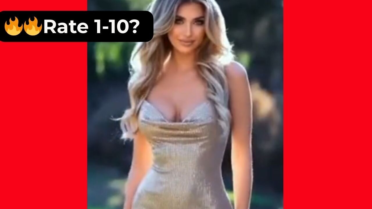 🔥 Rate Her Body in This Gold Evening Dress 1-10? 😍 Supermodel 4K