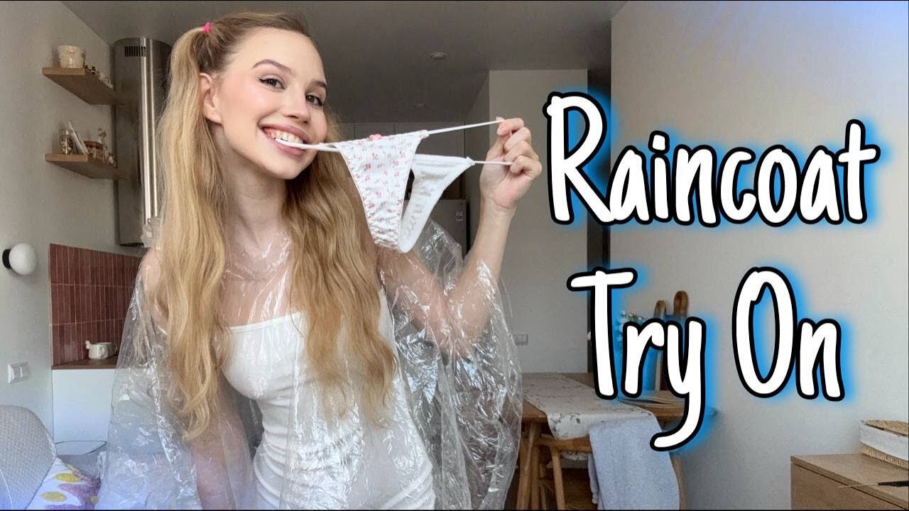 [4K USA] Raincoat Try-On Haul with Molly