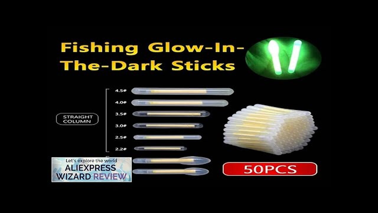 50PCS Fireflies Fluorescent Lightstick Light 2.2-4.5mm Fishing Float Rod Lights Dark Glow Review