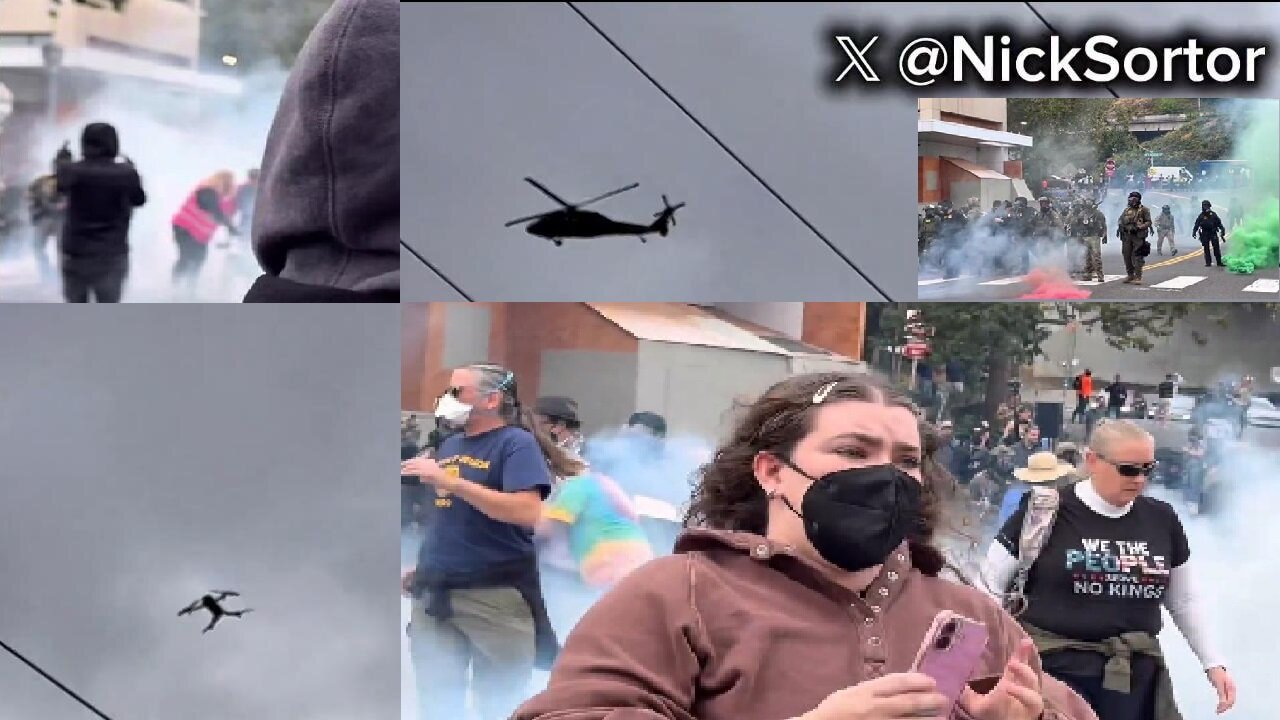 🚨 BREAKING: DHS deploys BLACKHAWKS over ICE facility in Portland - rioters tear-gassed