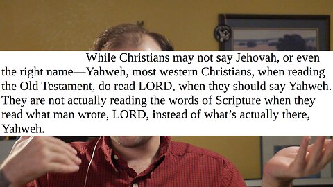 Foundations of Dispensationalism, Part 3, Judiazed Christianity - The Name of God in the OT - Part 1