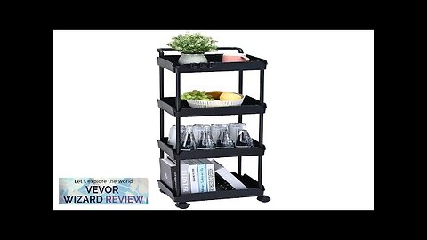 VEVOR 4-Tier Rolling Utility Cart Kitchen Cart with Lockable Wheels Multi-Functional Review