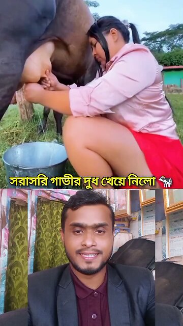 সরাসরি গাভীর দুধ খেয়ে নিলো 🫣🔥💯 #shorts #viral #funny #amazing #foryou