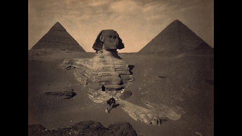 Partially excavated Great Sphinx, Giza, Egypt, late 19th century