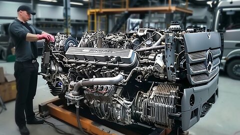 Man Fully Assembles Mercedes TRUCK ENGINE Perfectly | Start to Finish by