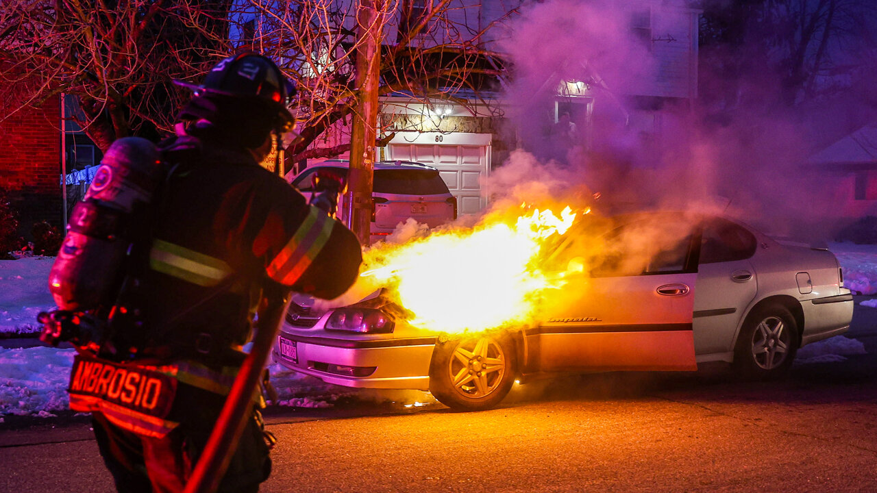 Working Car Fire Extinguished