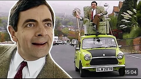 Mr bean car arm chair comedy video