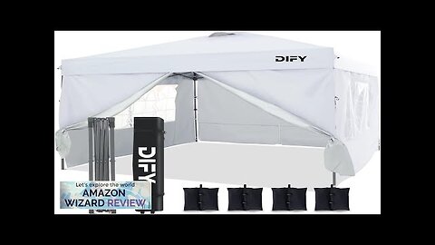 10x10 Durable EZ Pop Up Canopy with 4 Removable Sidewalls 4 Sandbags. Review