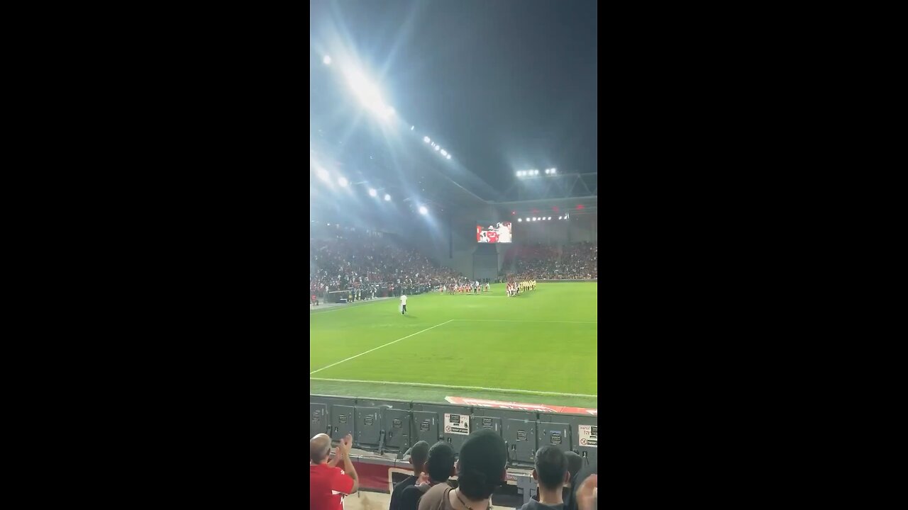 Released hostage Eitan Hom appeared at a soccer game of his favorite team.