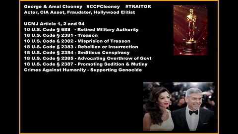 DEEP STATE ACTOR FLEES USA TO EVADE MILITARY ARREST (GEORGE CLONEY).......