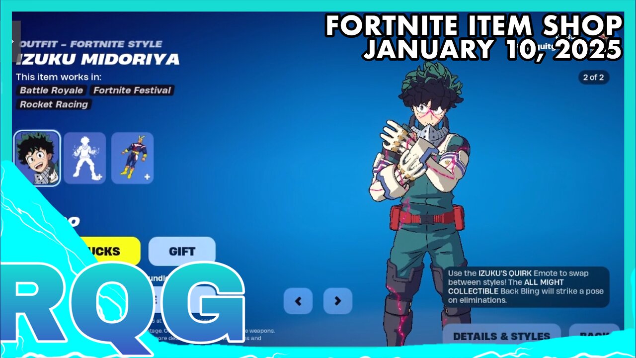 MY HERO ACADEMIA & LETHAL COMPANY IS BACK! FORTNITE ITEM SHOP (January 10, 2025)
