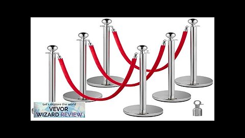 VEVOR 6 PCS Silver Stanchions Posts Stainless Steel Stanchion Queue Post Red Review