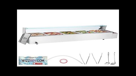 VEVOR Commercial Electric Food Warmer Countertop Buffet 5*8Qt with Glass Shield Review