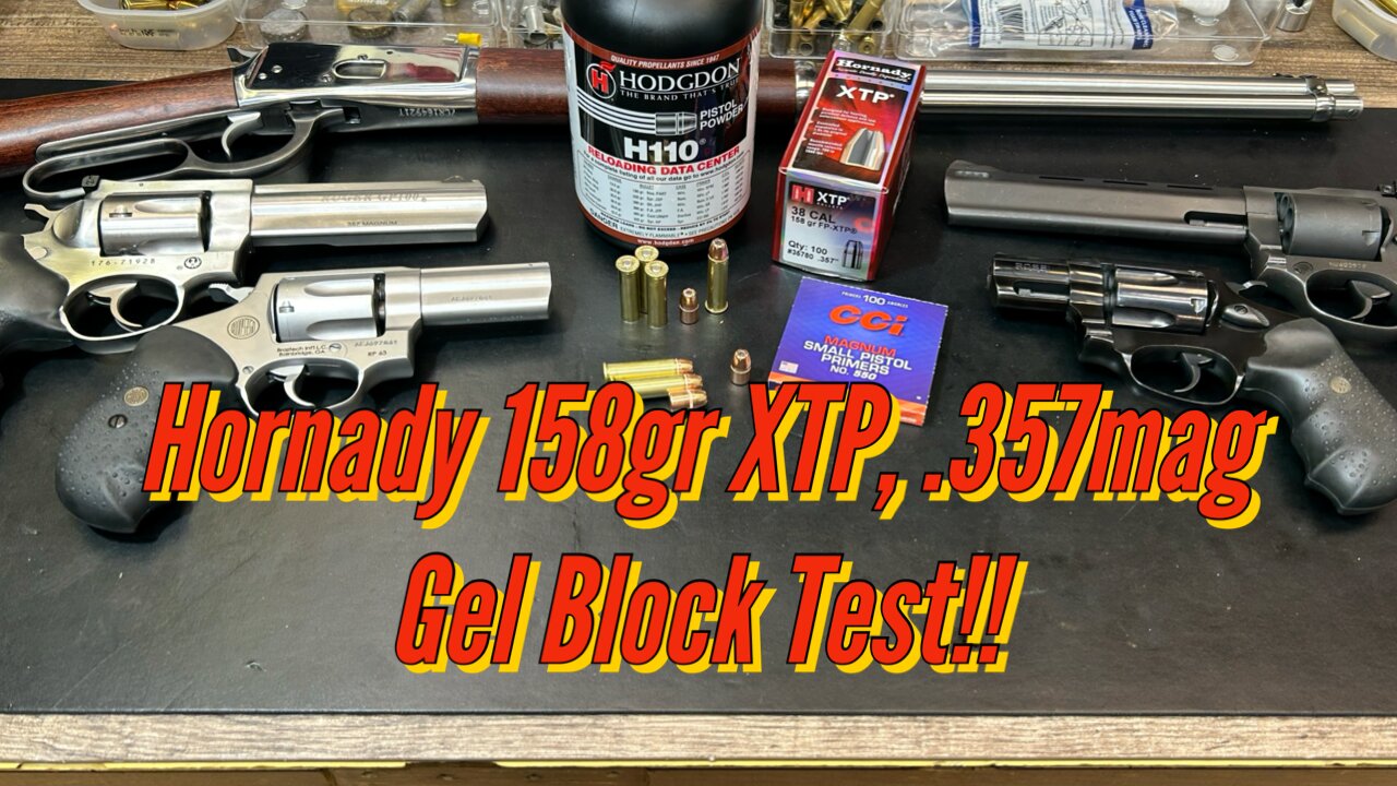 .357mag-Hornady 158gr XTP, Gel Block Test Using 5 Barrel Lengths