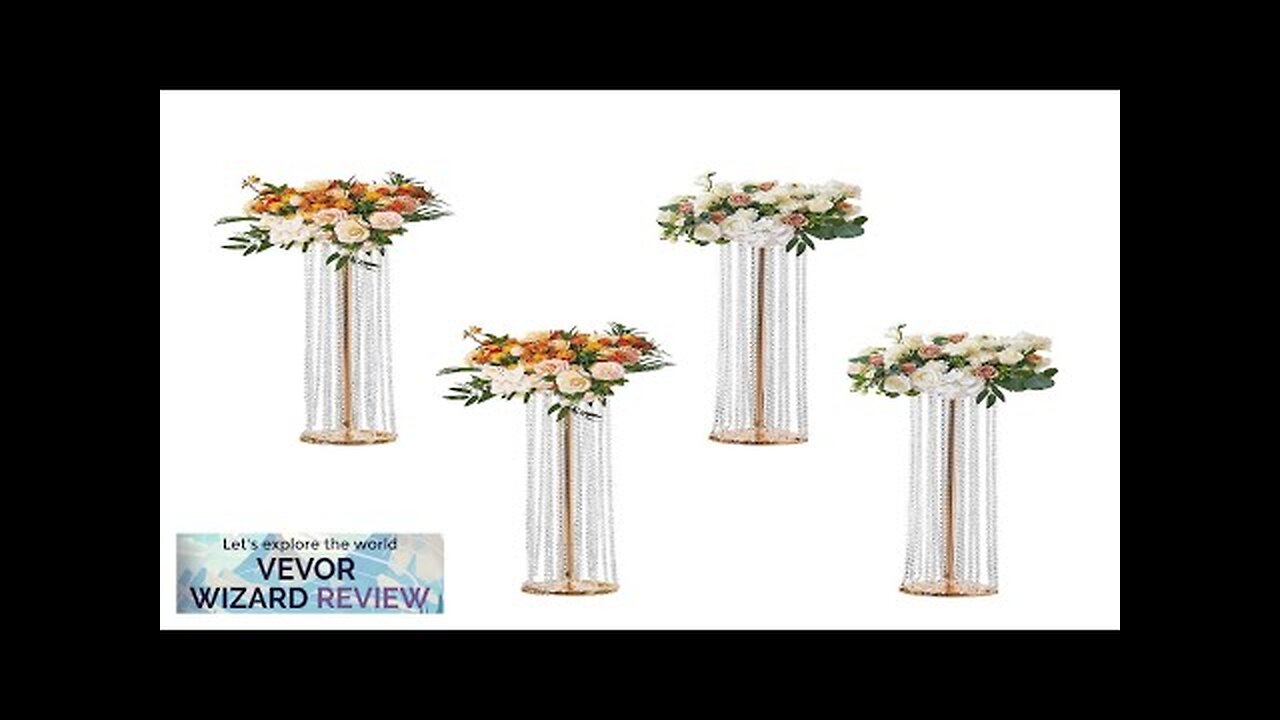 VEVOR 4PCS 35.43inch Tall Crystal Wedding Flowers Stand Luxurious Centerpieces Flower Vases Review