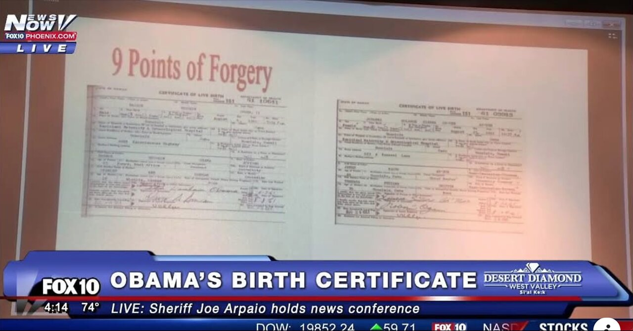 🚨🇺🇸 2016: Sheriff Joe Arpaio Releases New Information on President Obama's Birth Certificate (FNN)