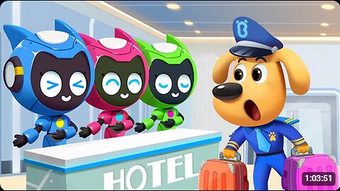 Robot Hotel _ Police Chase _ Funny Cartoons for Kids _ Sheriff Labrador