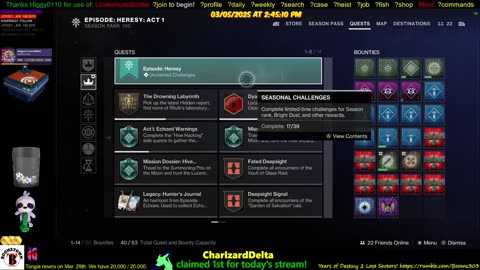 Destiny 2: 3-5-25 Bunker E15 is the Lost Sector. Arc/Strand Surge