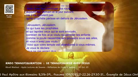 Réveil Matinal - Après Lectures de Jeanne - Réflexions de Curdy & Jeanne - 30 Oct. 25