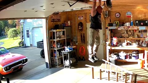 Ladder Falls And Leaves Man Hanging In Garage