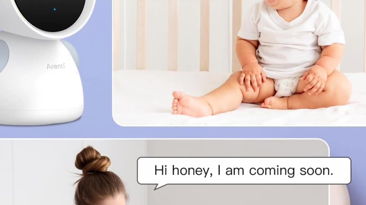 ARENTI Baby Monitor, 2K/3MP WiFi 6 Camera and Audio, 5-inch Wireless Screen,