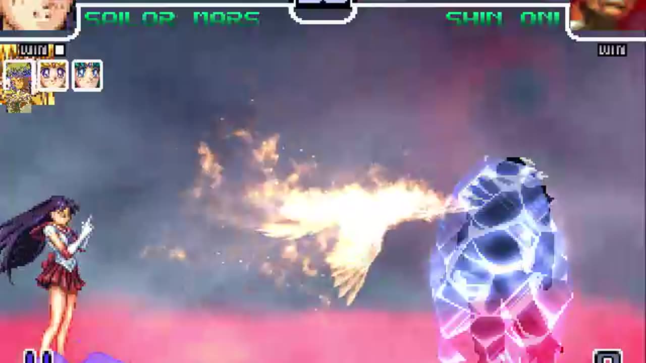 Sailor Moon, Sailor Mars, Sailor Venus, and Sailor Mercury (Me) Vs Shin Oni