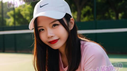 [4k] AI Lookbook - Your Girlfriend playing Tennis - Yi Yi 漂亮女孩 打网球 儀儀 ❤️