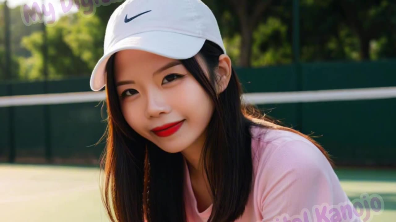 [4k] AI Lookbook - Your Girlfriend playing Tennis - Yi Yi 漂亮女孩 打网球 儀儀 ❤️