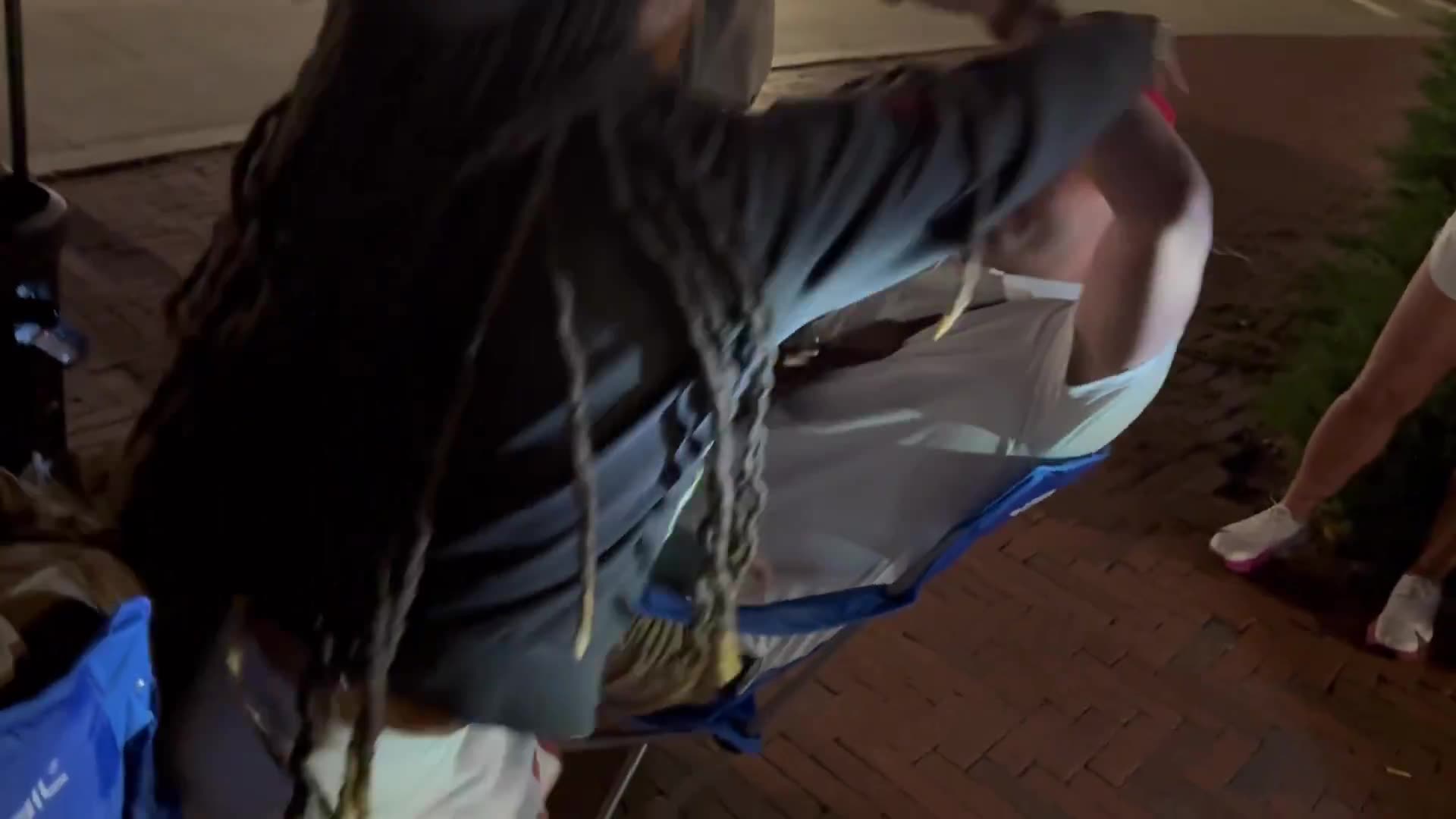 The tolerant left attacks Cam Higby at Union Station