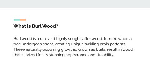 Burl Wood: Nature’s Unique Masterpiece