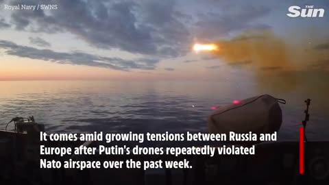 Moment British warship fires supersonic anti-ship missiles on Putin’s doorstep in message to Russia
