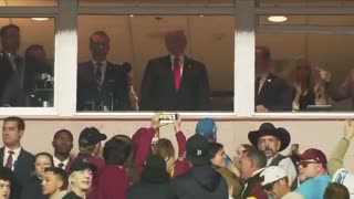 Trump attends the Washington Commanders "Salute to Service" game against Detroit Lions