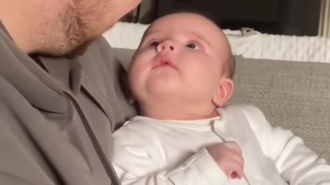 Love cute baby and dad