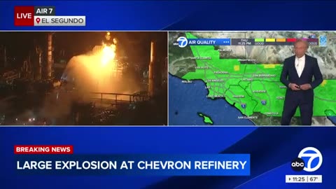 Massive fire erupts at Chevron refinery in El Segundo