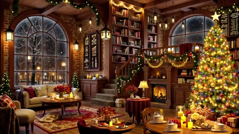 Christmas Jazz Music 2025 Warm Crackling Fireplace to Relax