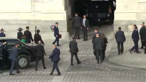 President Trump Motorcade Arriving NOW at US Capitol Jan 2025