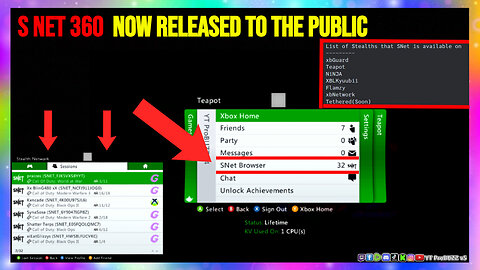SNET360 NOW RELEASED TO THE PUBLIC!!! WITH TEAPOT LIVE STEALTH SERVER RGH JTAD XBOX 360