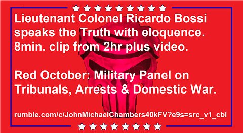 Lieutenant Colonel Ricardo Bossi speaks the Truth with eliquence.