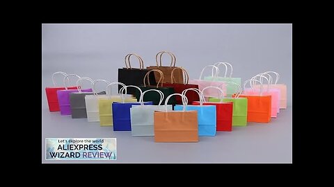 Kraft Paper Gift Bags With Handles 10/20/30/50PCS Shopping Carry Craft Brown White Review