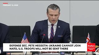 Defense Secretary Pete Hegseth: Ukraine Cannot Join Nato, U.S. Troops Will Not Be Sent There