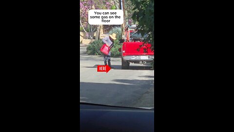 Careless Gardener Hollywood Hills smokes a cig while pour gas.