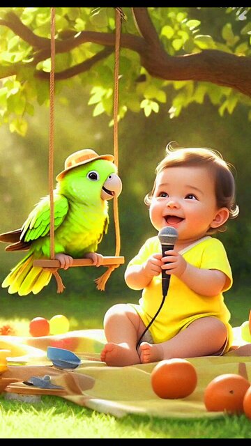 Cute Babies With Parrot 🐦 #cute #ytshorts #petsvloganimalsinmyhousemeetmypets #cat #sleepsounds