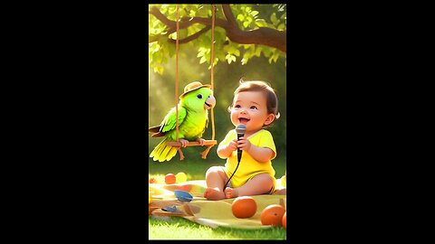 Cute Babies With Parrot 🐦 #cute #ytshorts #petsvloganimalsinmyhousemeetmypets #cat #sleepsounds