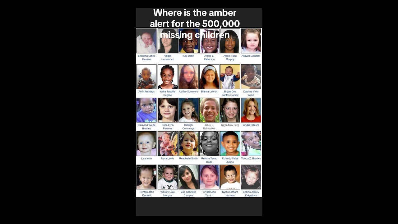 Where is the amber alert for the 500,000 missing children.