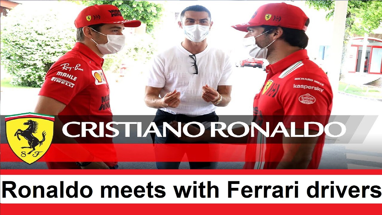 Cristiano Ronaldo meets with Ferrari drivers in Fiorano