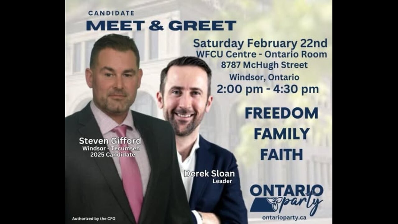 Ontario Party Candidate Meet & Greet: Saturday February 22, 2025