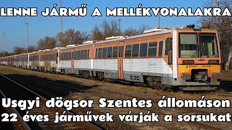 2025.11.04. Az Usgyi dögsor Szentes állomáson. Alig 22-23 éves járművek. A flotta jelentős része áll