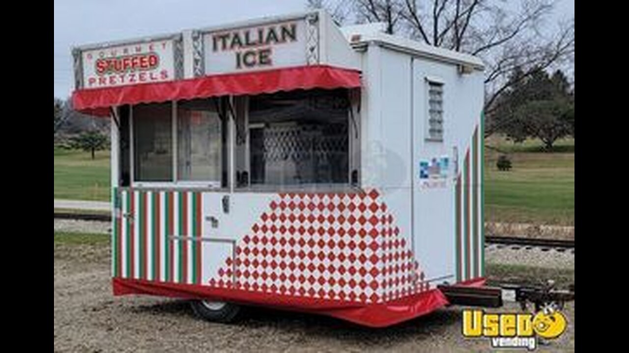 Carnival Style 2002 - 7' x 11' Food Trailer / Italian Ice Concession Trailer for Sale in Iowa!